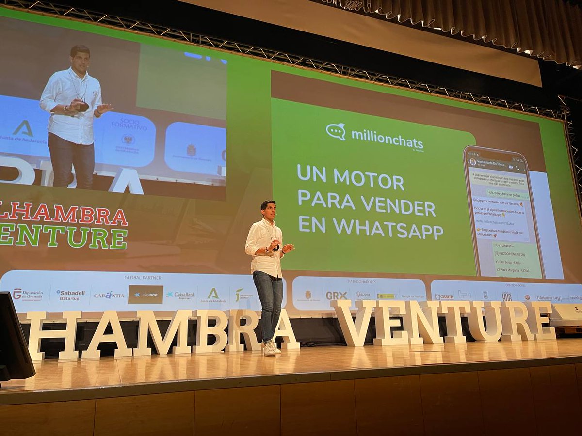 📲Cualquier PYME puede automatizar su canal de Whatsapp gracias a <a href="/Nicehopcom/">Иacho Martín ✈️</a> 

"Con <a href="/millionchats/">Millionchats</a> los restaurantes pueden recibir pedidos, generar confianza con sus clientes y fidelizarlos con ofertas personalizadas"

#AlhambraVenture2021
