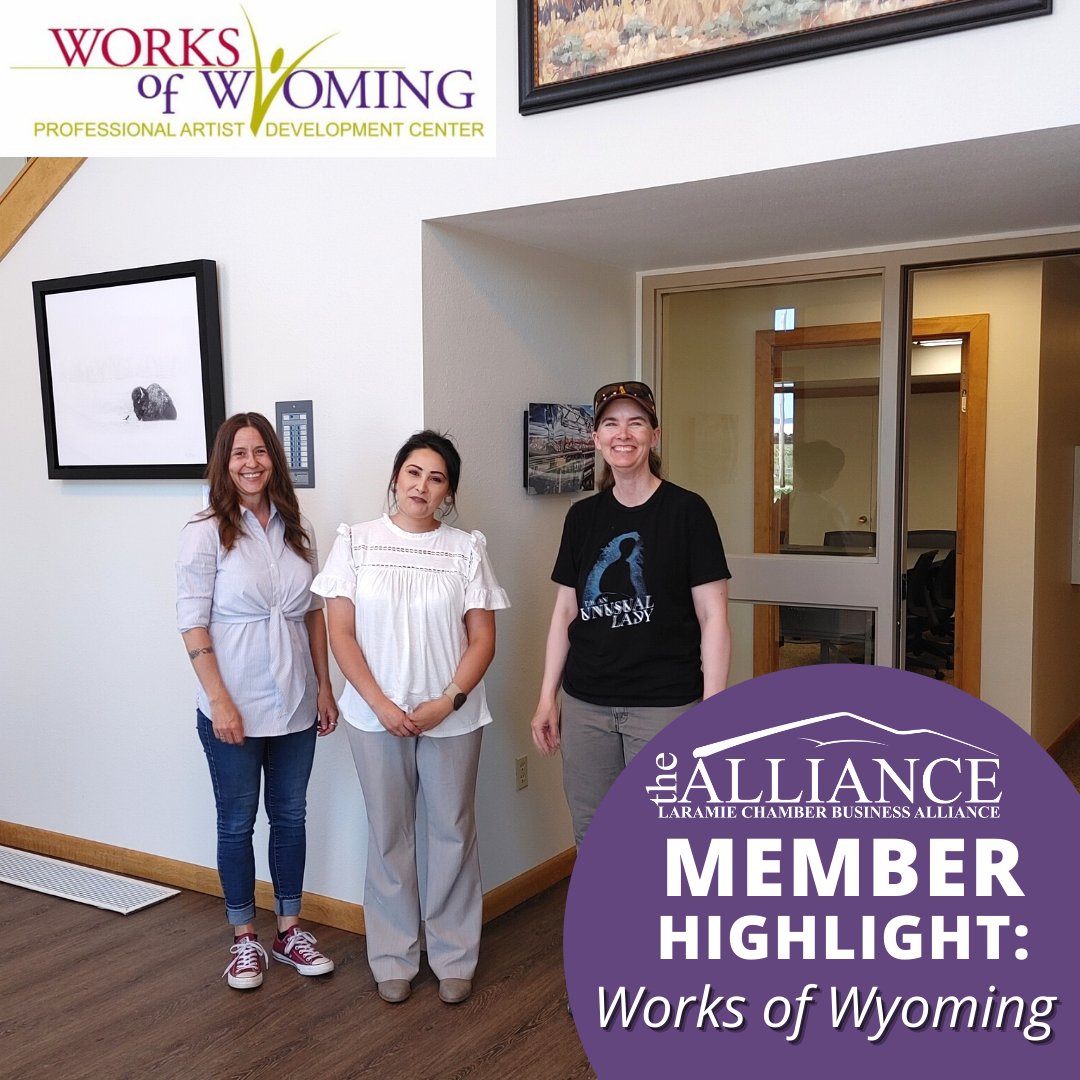 WOW! The ladies at the Wyoming Women's Business Center's Works of Wyoming (WoW) Gallery came to hang some of their amazing artwork in our new office space! All pieces are locally made and available for purchase! 🎨