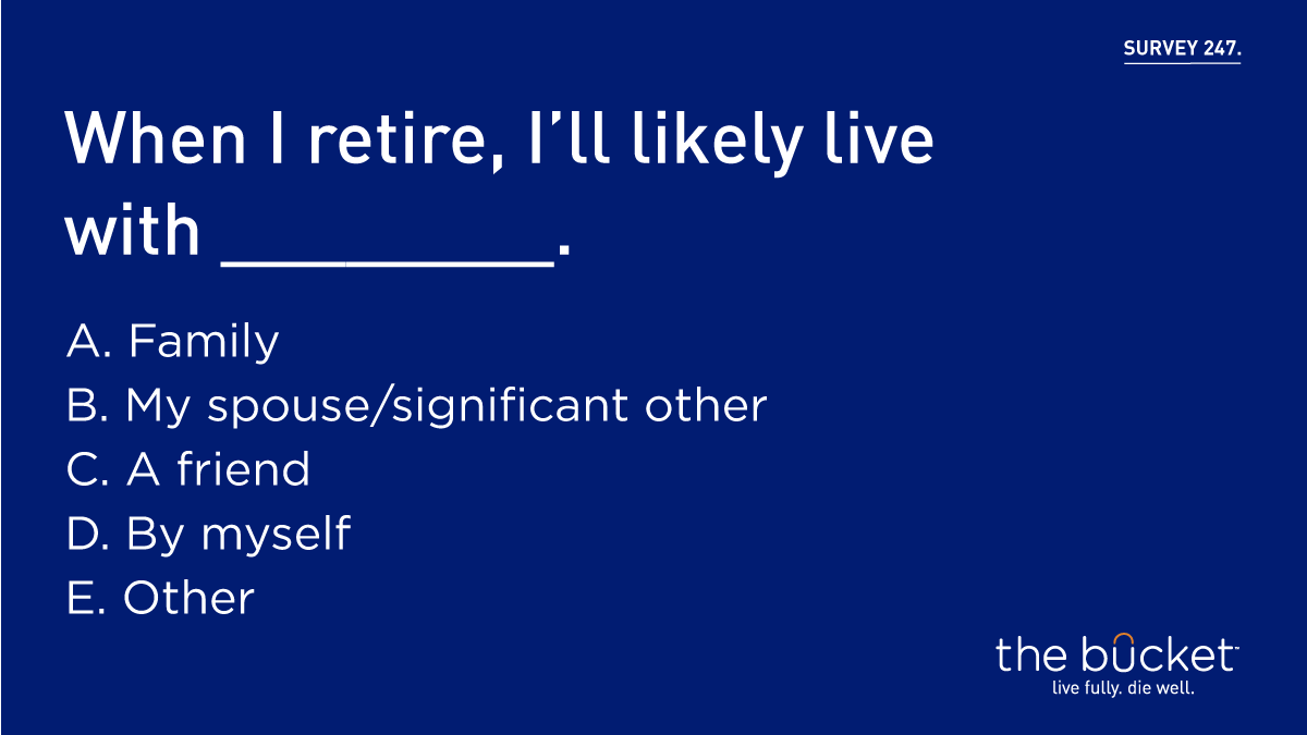 Thoughts on who you'll live with in retirement? #retirement