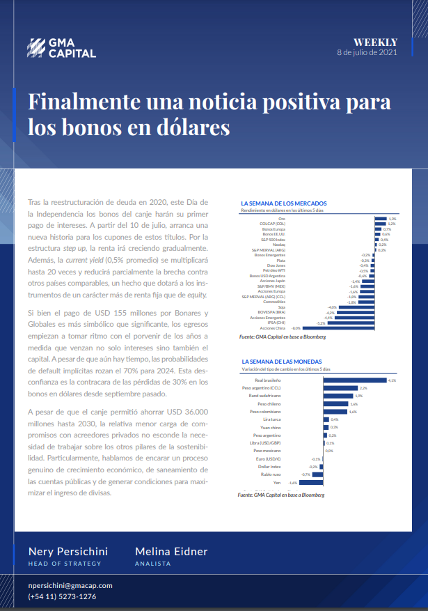 Finalmente una noticia positiva para los bonos en dólares.

Nuestro más reciente Weekly ▶️

bit.ly/2VrvmpA