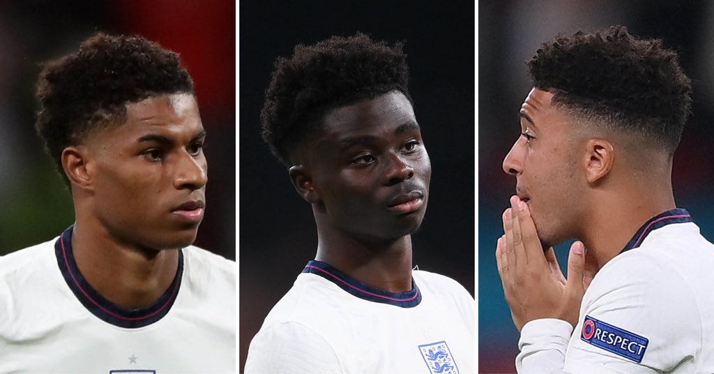 Disgusting to see racist abuse hurled at Rashford, Saka &amp; Sancho. Rashford who fed thousands of children while a Tory government watched, players that led England further than any other team in decades and players that took a knee against racism deserve utmost respect not abuse.