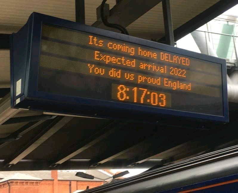 #ItsComingHome DELAYED Expected arrival 2022 You did us proud England