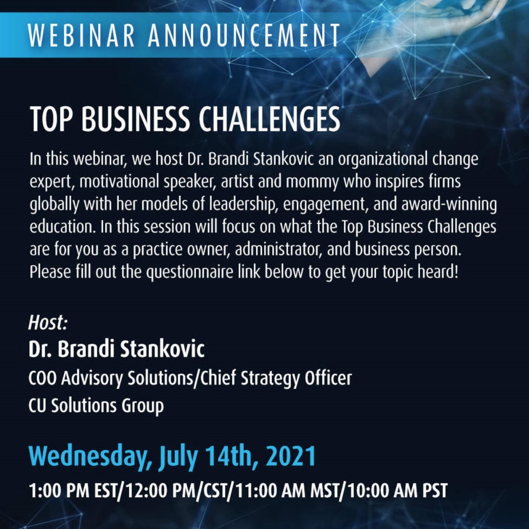 We are hosting Dr. Brandi Stankovic a growth-oriented business consultant at our Educational Forum on Wednesday! Members, check your email for registration details! Not a member of RiseENT and want to attend, send us a message to learn more: info@RiseENT.com #AuDPeeps #ENT