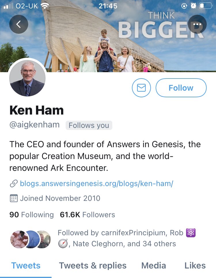 PastorAlexLove's tweet photo. Bless you to my newest follower, Mr Ken Ham! 

Together we can defeat the #atheists https://t.co/XGI4PyXDkW