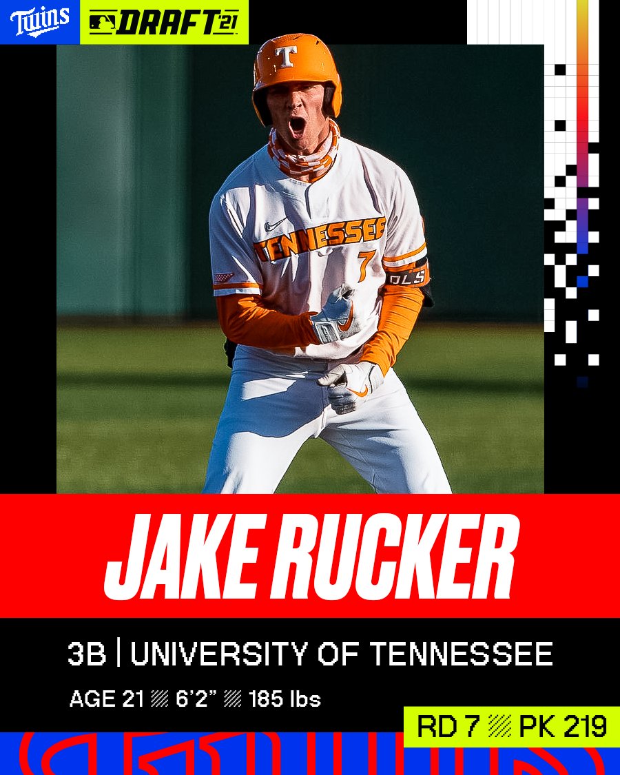 With the 7th round pick in the 2021 Draft, we've selected 3B @Jake_Rucker. #MNTwins