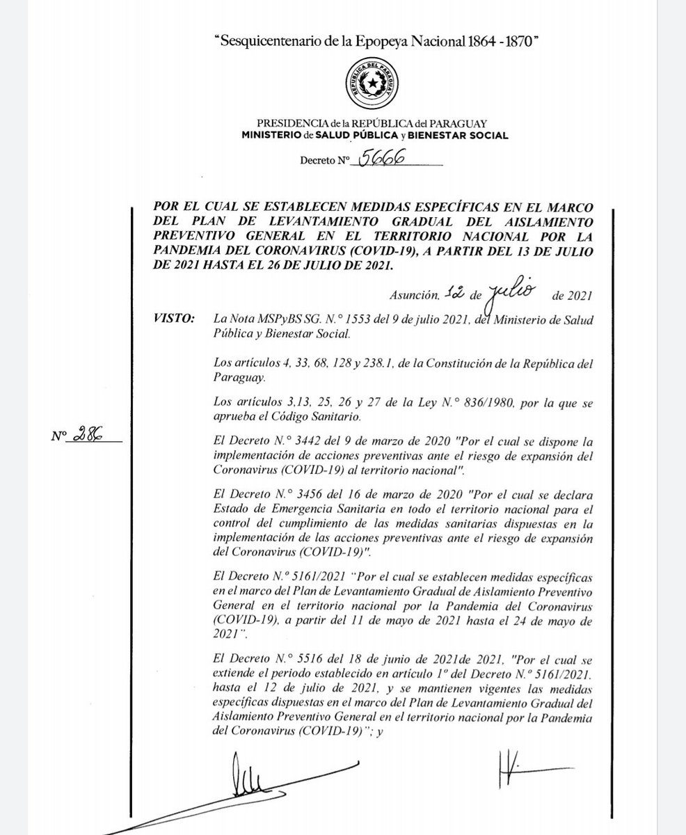 ▶️ AHORA | 🚨

El Ejecutivo decretó nuevas medidas restrictivas que regirán desde mañana 13 de julio hasta el 26 de julio. 🔴

📌 El horario de circulación permitida será de 05:00 AM hasta las 01:00 AM.

#Ahora #Urgente