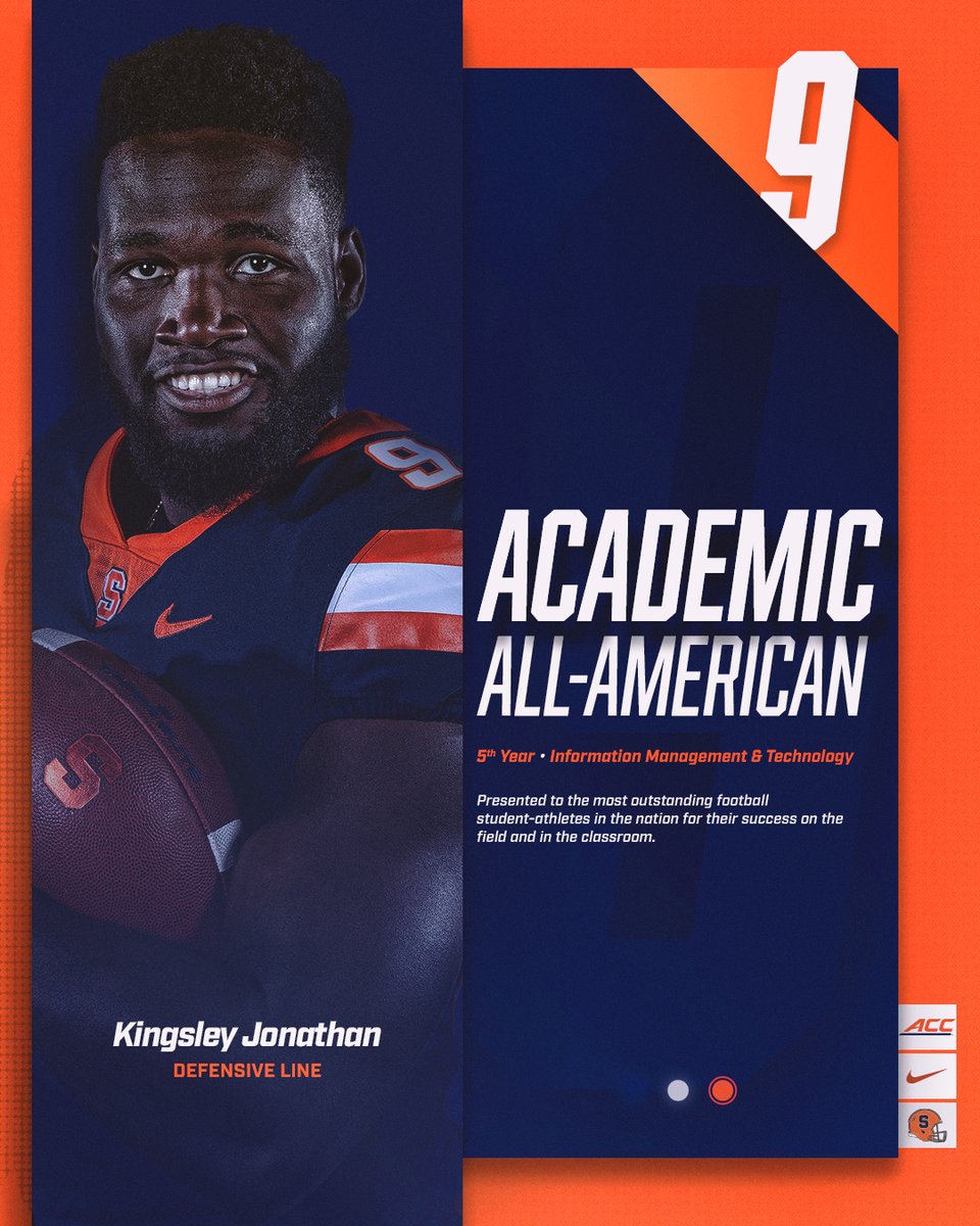 𝓕𝓲𝓻𝓼𝓽 𝓣𝓮𝓪𝓶 𝓐𝓬𝓪𝓭𝓮𝓶𝓲𝓬 𝓐𝓵𝓵-𝓐𝓶𝓮𝓻𝓲𝓬𝓪𝓷 From the field, to the classroom and in the community - Kingsley always represents the Orange the right way. Details: cuse.com/news/2021/7/12…