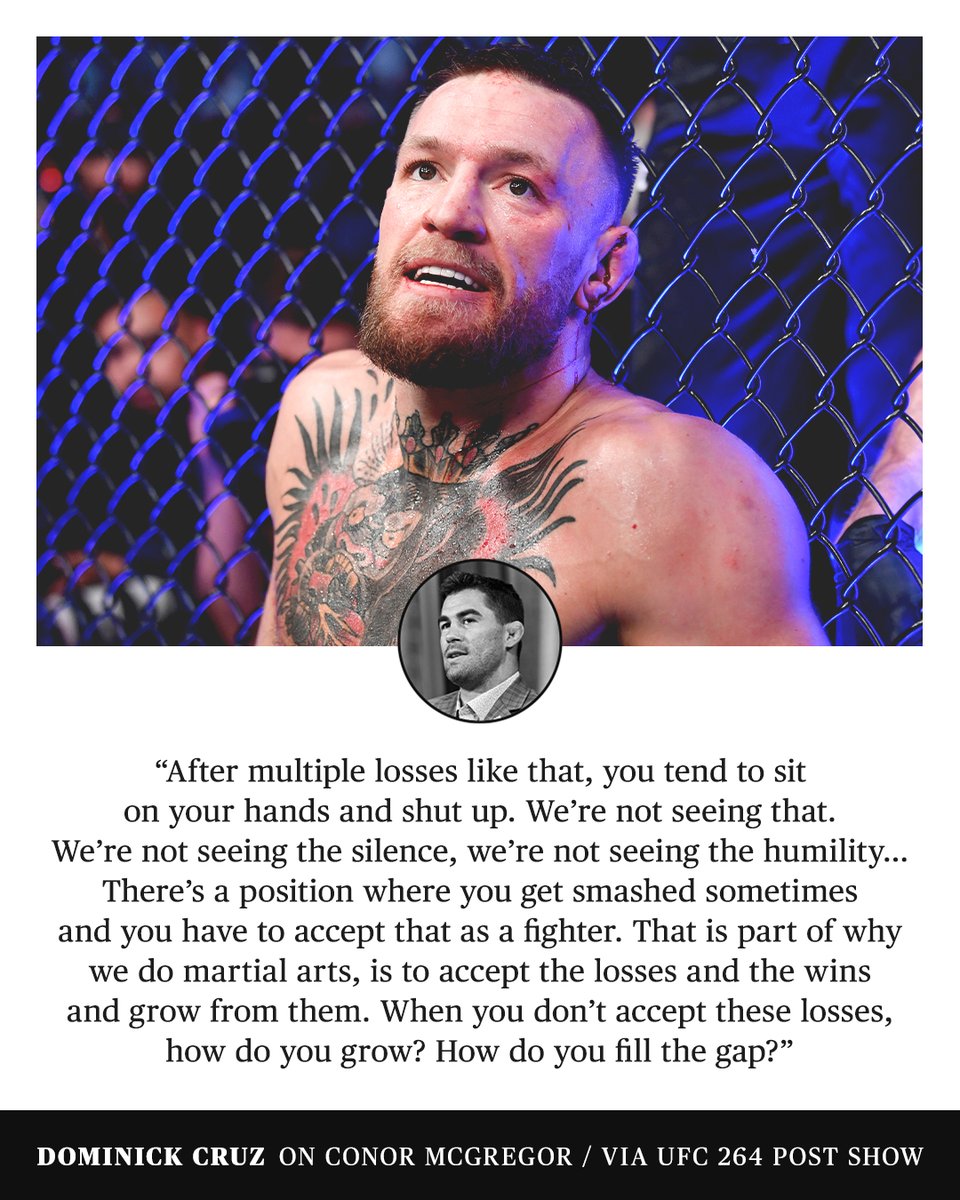 RT @espnmma: Dominick Cruz believes Conor McGregor needs to