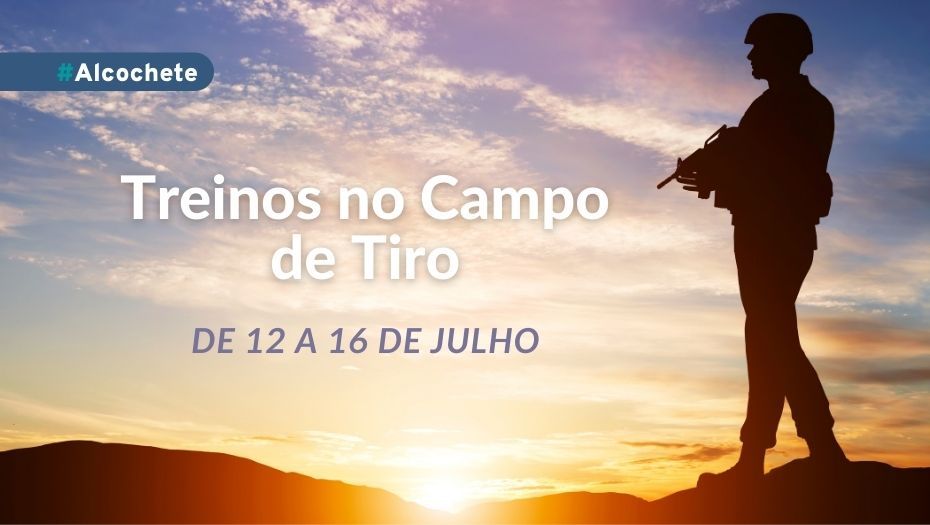 ➡️ Treinos no Campo de Tiro de 12 a 16 de julho
ℹ️ Em virtude destas atividades poderá ser sentido junto das localidades contíguas a esta Unidade militar um maior ruído e ligeiras vibrações. 

#campodetiro #atividadesoperacionais #alcochete #alcocheteacontece