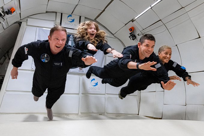 The private Inspiration4 crew launching with SpaceX experience zero gravity  for 1st time | Space