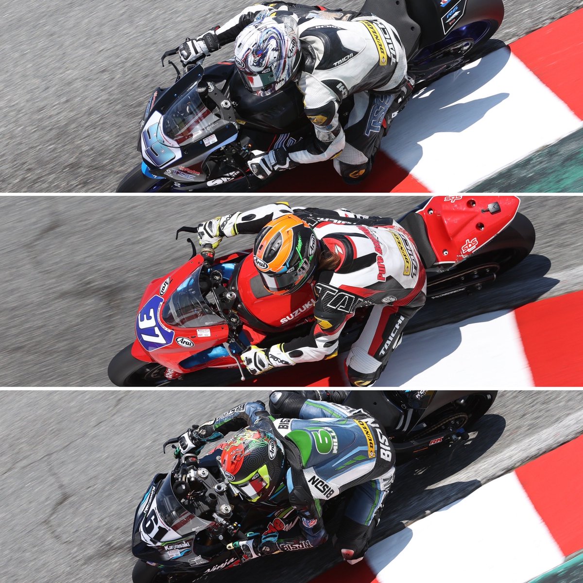 3 riders, 2 racing classes, 3 styles 

#MotoAmerica #TwinsCup #Supersport #Corkscrew #SuperbikeSpeedfest
