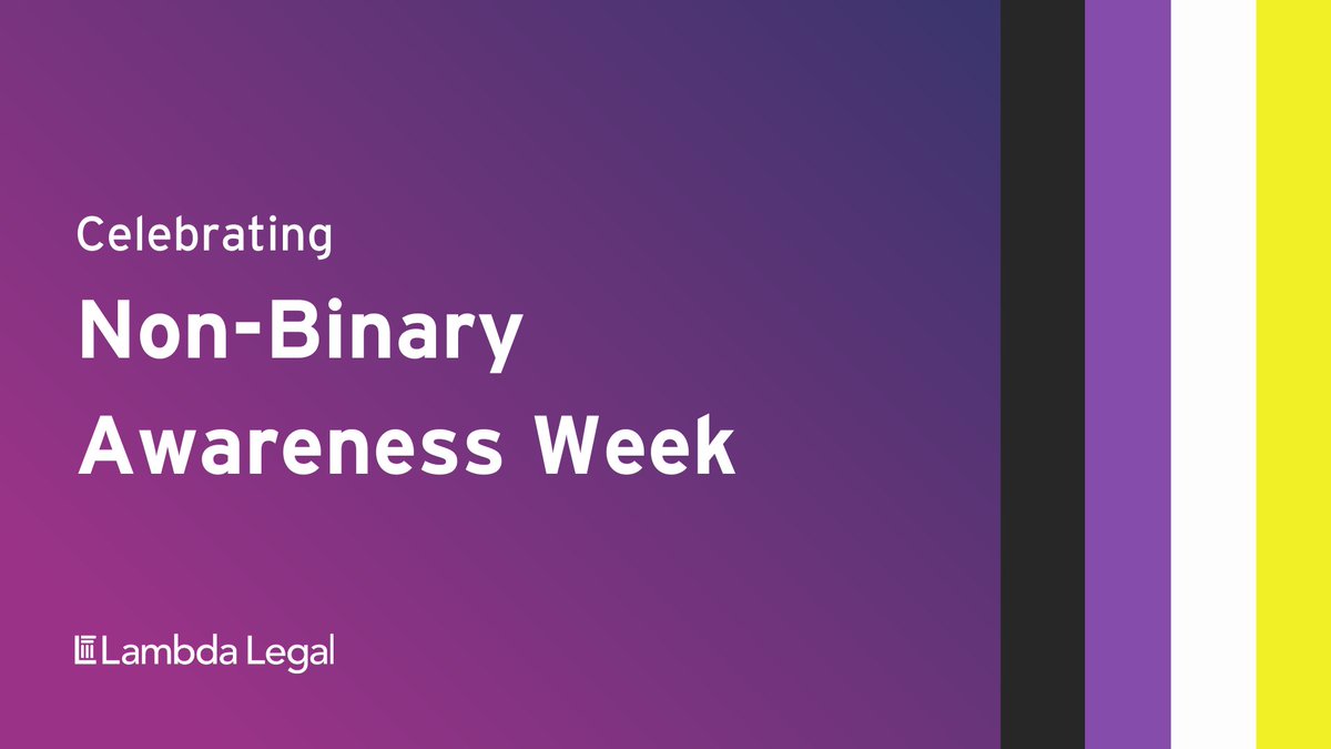 It’s #NonBinaryAwarenessWeek! This is a week to recognize and celebrate those who identify as non-binary.

Gender identity and expression should never be confined to the gender binary.