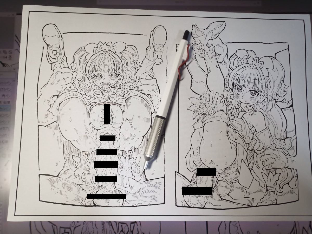 skeb線画
デジタル→アナログ→デジタル
アナログ加筆工程が最ッ高に楽しい。 