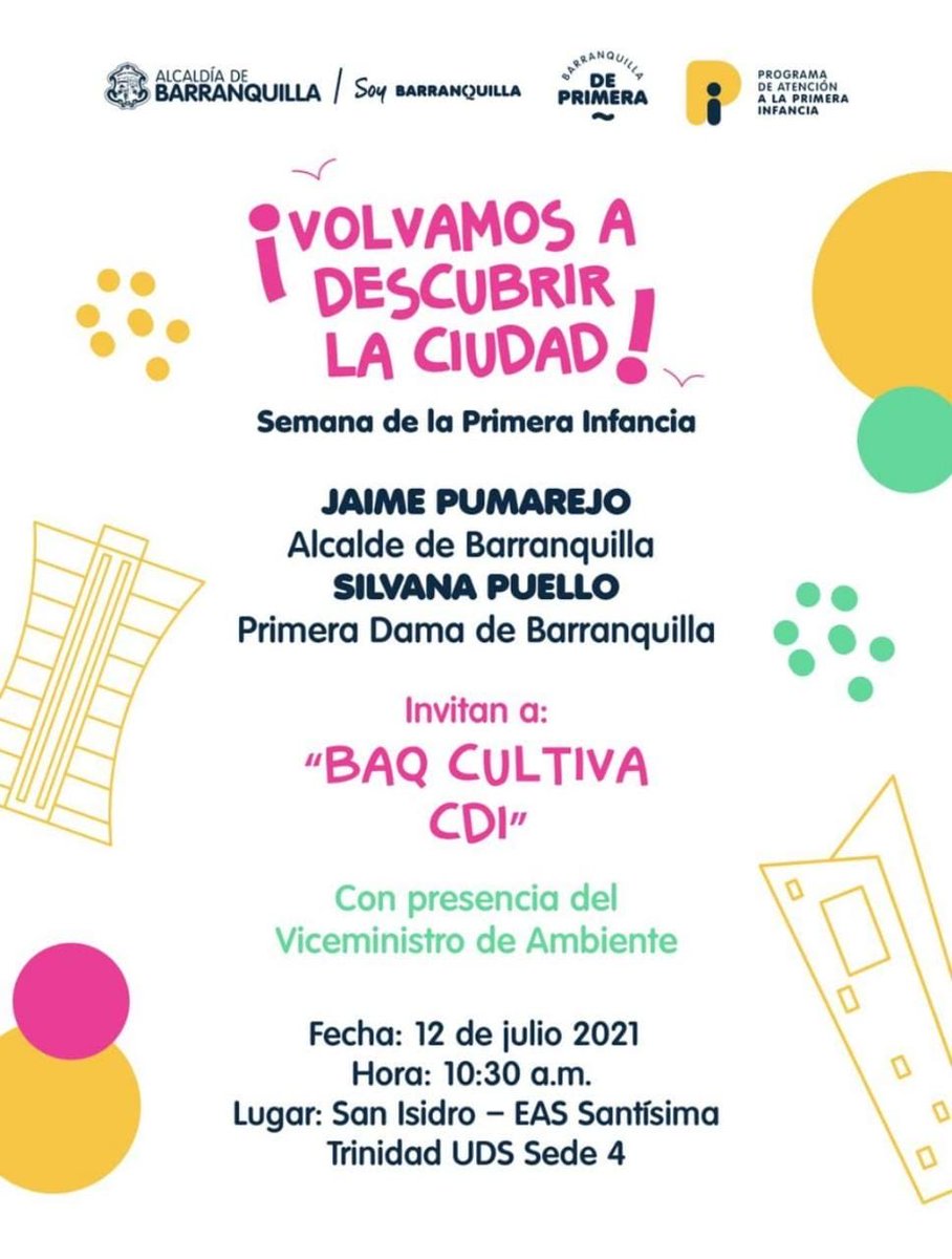 FUNDACIONLASAN1's tweet photo. Iniciando la semana de la primera infancia en nuestra ciudad ⁦@PatryVargas07⁩ ⁦@jaimepumarejo⁩ ⁦@alcaldiabquilla⁩ ⁦@BenjaCollanteF⁩ ⁦@SilvanaPuelloV⁩ ⁦@gestionsocialbq⁩ ⁦@sanvasquez⁩ ⁦@alfrecarbonell⁩ https://t.co/7mNxMDWJ2G