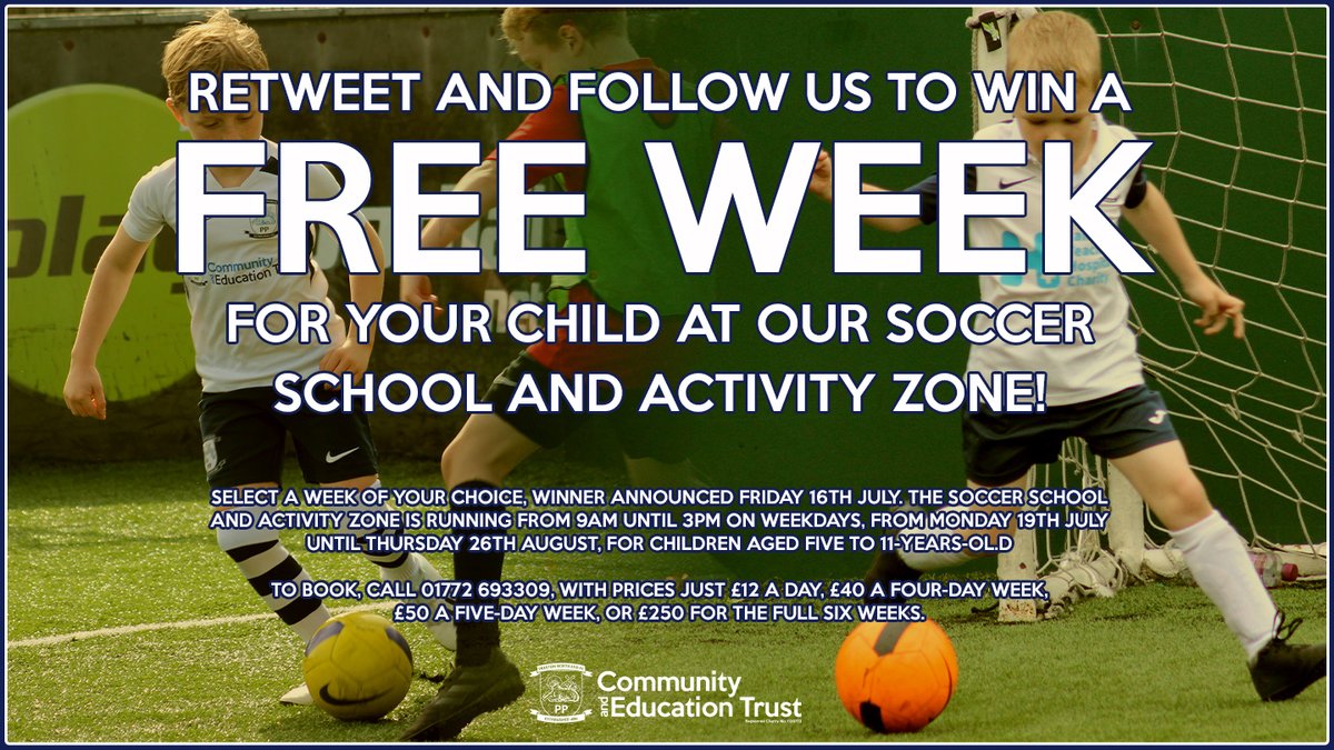pnecommunity's tweet photo. 🎉 𝘾𝙊𝙈𝙋𝙀𝙏𝙄𝙏𝙄𝙊𝙉 🎉

After an amazing #EURO2020, we want to continue inspiring children to enjoy football, so we're giving away a 🆓 week on the #PNECET Summer Soccer School and Activity Zone!

Follow us and retweet this post to be in with a chance of winning! 🤞

#pnefc https://t.co/aZiEtsT43u