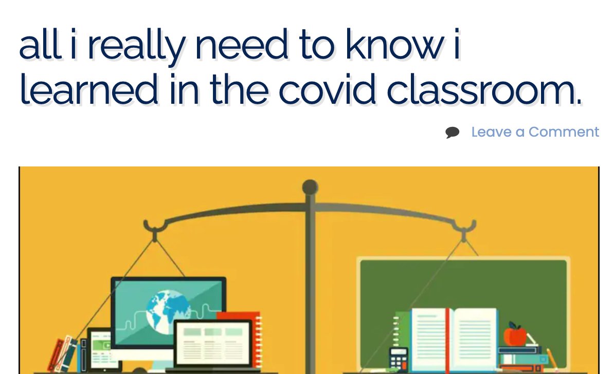 MsBethHughes's tweet image. After a few recovery weeks (with thankfully more to come!), here are five takeaways after surviving a year of COVID Teaching.  🥴📚  bit.ly/3xAVtJ0 #WPSCommunity