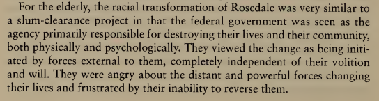 the analogy with a volcanic eruption is in fact closely related to the psychological impact of race and violence. extreme grief, coping mechanisms, etc. exhibited by the white residents of rosedale paralleled how people react to their homes being destroyed in natural disasters.