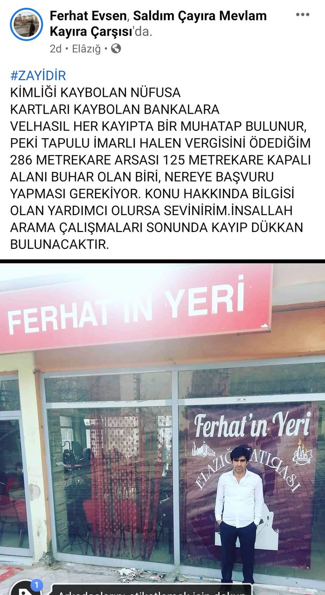 #FERHATINYERİARANIYOR