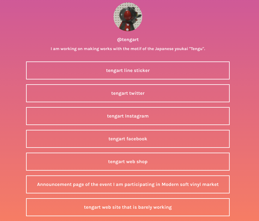 tengart's tweet photo. LINEK TREE ใจใใใซ็ป้ฒใใฆใฟใพใใใ
่ชๅใงไฝฟใ็จใซใชใใใใ
#linltree #tengart https://t.co/5voXOW0b1D