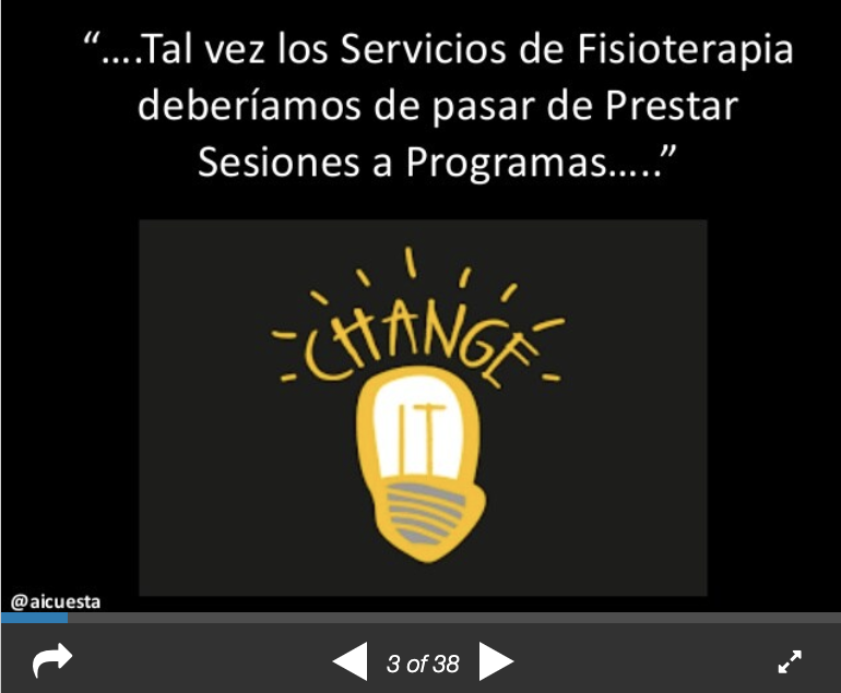 FisioPET3's tweet photo. "....Tal vez los servicios de Fisioterapia deberaimos de pasa rde Prestar sesiones a PROGRAMAS..." by @aicuesta ,recuerda la presentacion durante Congreso internacional de Toledo en @ColegioFisioCLM 
https://t.co/FcDHoRAuzX https://t.co/TBgrczTDFw