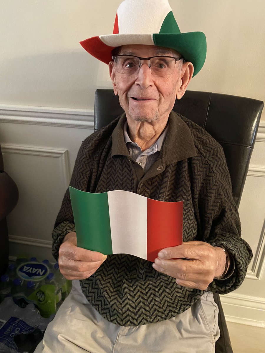 My stepnonno Francesco (who’s 101 years old) has been alive for all of Italy’s championships. 1934 (14) 38 (18) 68 (48) 82 (62) 06 (86) and now 2021! He’s too precious