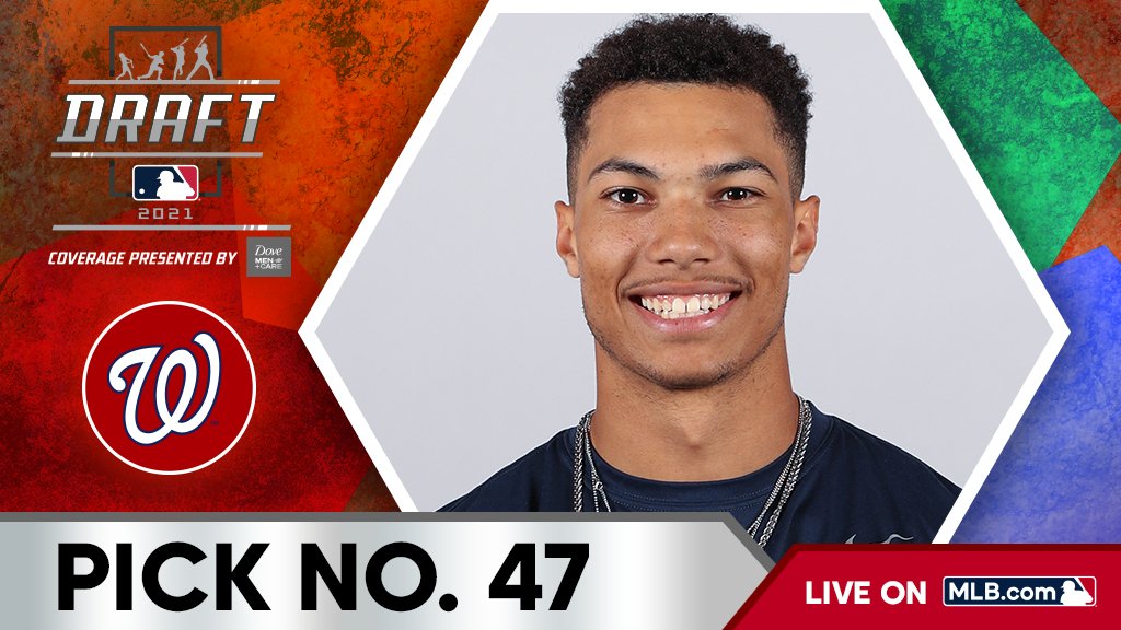 MLBDraft's tweet image. With the 47th pick, the @Nationals select Trinity (KY) outfielder Daylen Lile, No. 80 on the Top 250 Draft Prospects list.

Watch live: atmlb.com/3mDxJh0