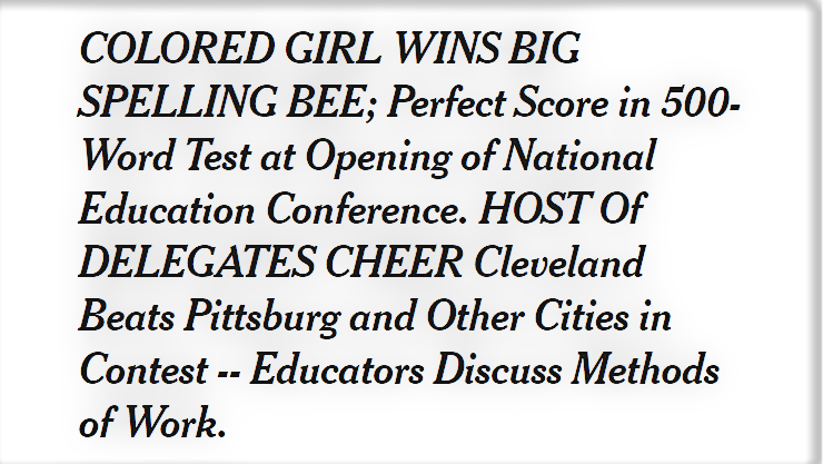 UnerasedBWS's tweet photo. The History of the Spelling Bee. 1908: Mary Bolden Wins the NEA (predates Scripps Spelling Bee) 1998: Jody-Ann Maxwell Wins Scripps National Spelling Bee. 2021: Zaila Avant-garde Wins Scripps National Spelling Bee. #blackwomen #blackgirlsrock #spellingbee #smartchicks #unerased https://t.co/MUe9lc5bpf