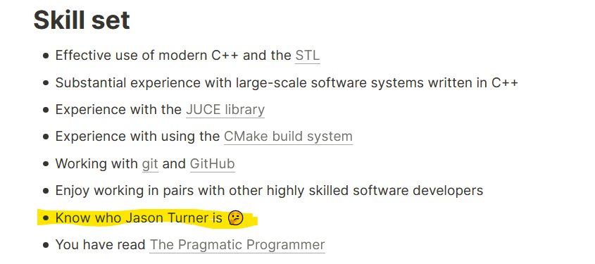 lefticus's tweet image. Hahahaha 🤣

Would *you* qualify for this job?

genki.is/cpp-engineer