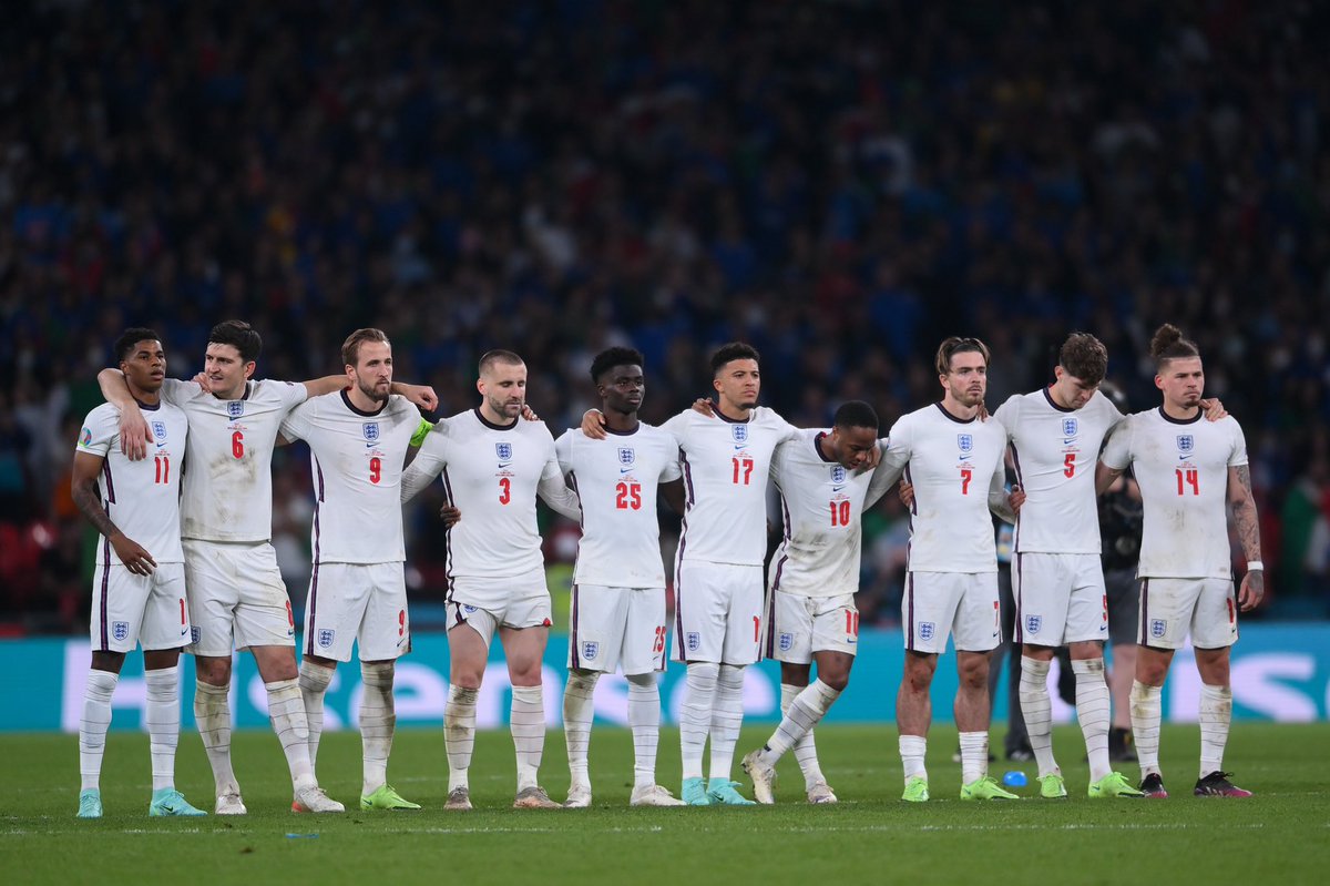 Three lads who were brilliant all summer had the courage to step up & take a pen when the stakes were high. They deserve support & backing not the vile racist abuse they’ve had since last night. If you abuse anyone on social media you’re not an @England fan and we don’t want you.