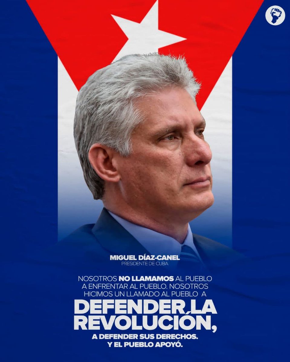 'Nosotros hicimos un llamado al pueblo a defender la REVOLUCIÓN, a defender sus derechos y el pueblo apoyó' #Cuba @DiazCanelB