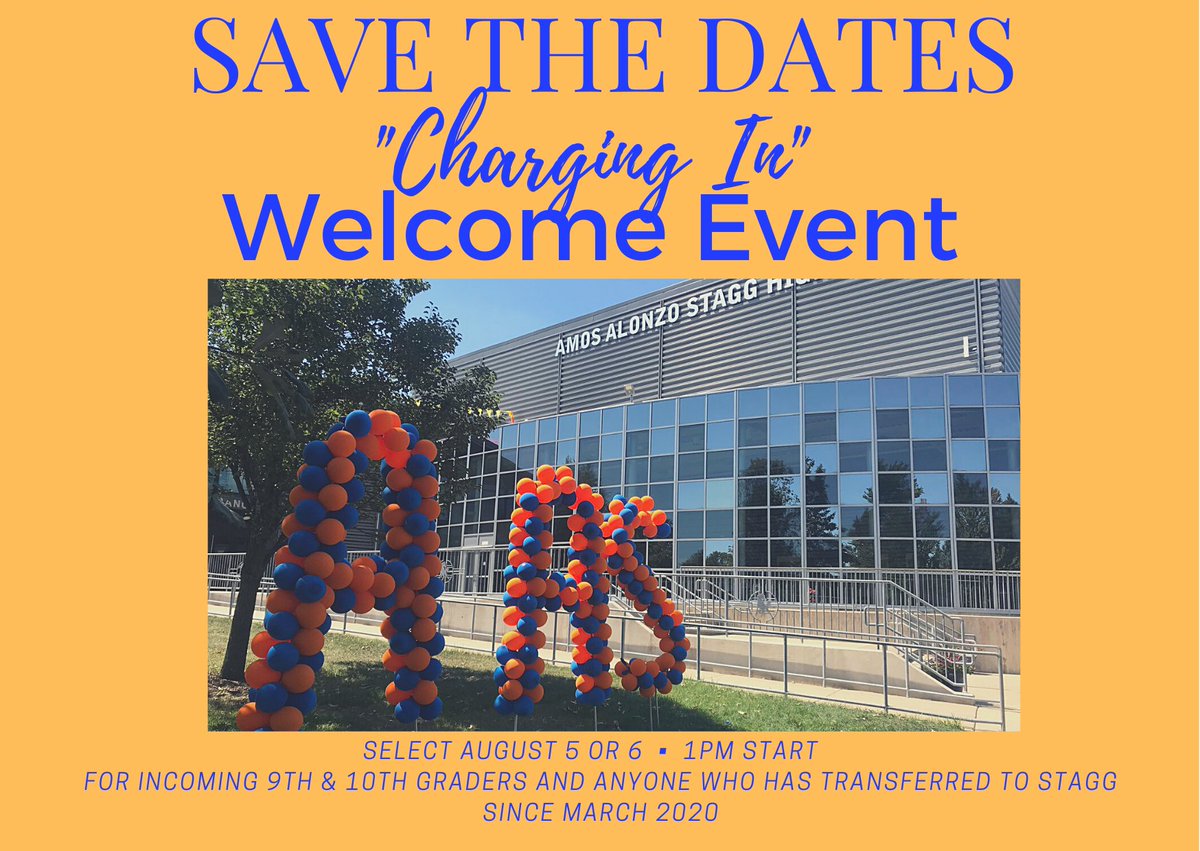 Save the Dates! Excited to host our incoming 9th and 10th graders and transfer students since 2020 for a special day of fun! They will register to attend on Thursday, August 5 or Friday, August 6 and spend a day learning about all that Stagg has to offer! More info to come!