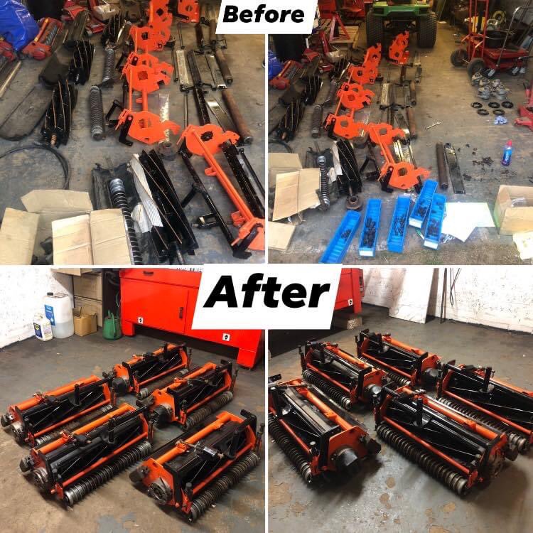 swreeltech's tweet photo. Full rebuild and new 7” cylinders for these Jacobson units #swreeltech #golfcoursemechanic https://t.co/sdy0Nrdvc9