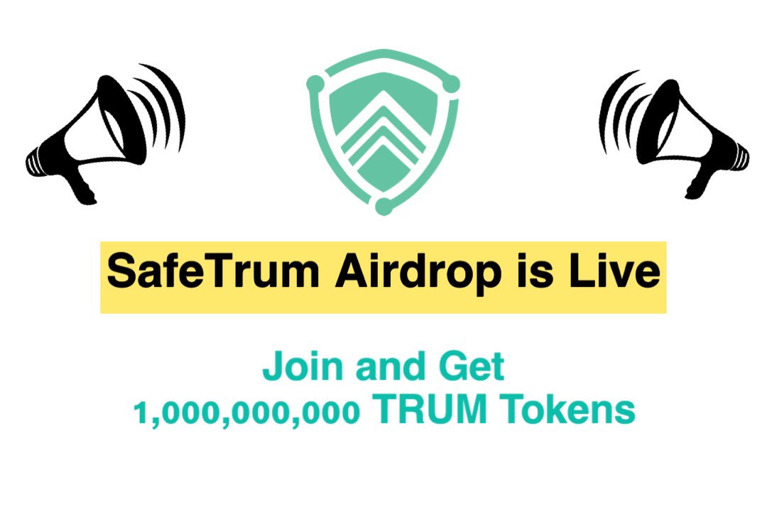📣 SafeTrum Airdrop is live!

🏆 Reward for Tasks:  Up to 1 Billion TRUM (~$50)
👨‍👩‍👧 Referral Reward: 70 Million TRUM (~$3.5)
👉 t.me/SafeTrumAirdro… 👈

SafeTrum Smart Contract: 
bscscan.com/token/0x79b87b…

#Airdrop #Bitcoin #Ethereum #Crypto #crypto #SafeTrum #TRUM #Airdropstario