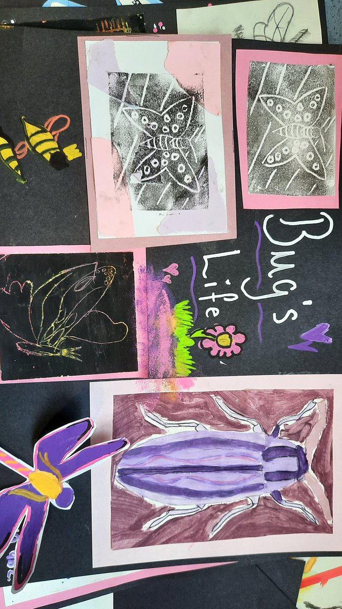 ArtGregson's tweet photo. Final lesson with 9s today creating their display boards for the bugs project. #officialnusa #amazingnusa #bugart #mixedmedia #BeKind https://t.co/B3wbq2IfcK