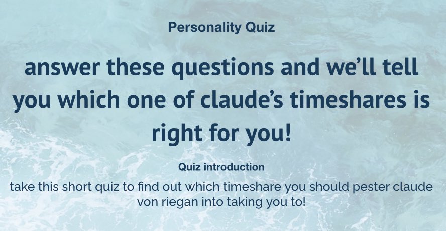 shenyun5000's tweet photo. happy #ClaudeTimeshareWeek !!!
on this day (Day One: Denial) i offer you a buzzfeed ass uquiz
โจhttps://t.co/l3qGdDAL1Mโจ https://t.co/1kIcizcKRo