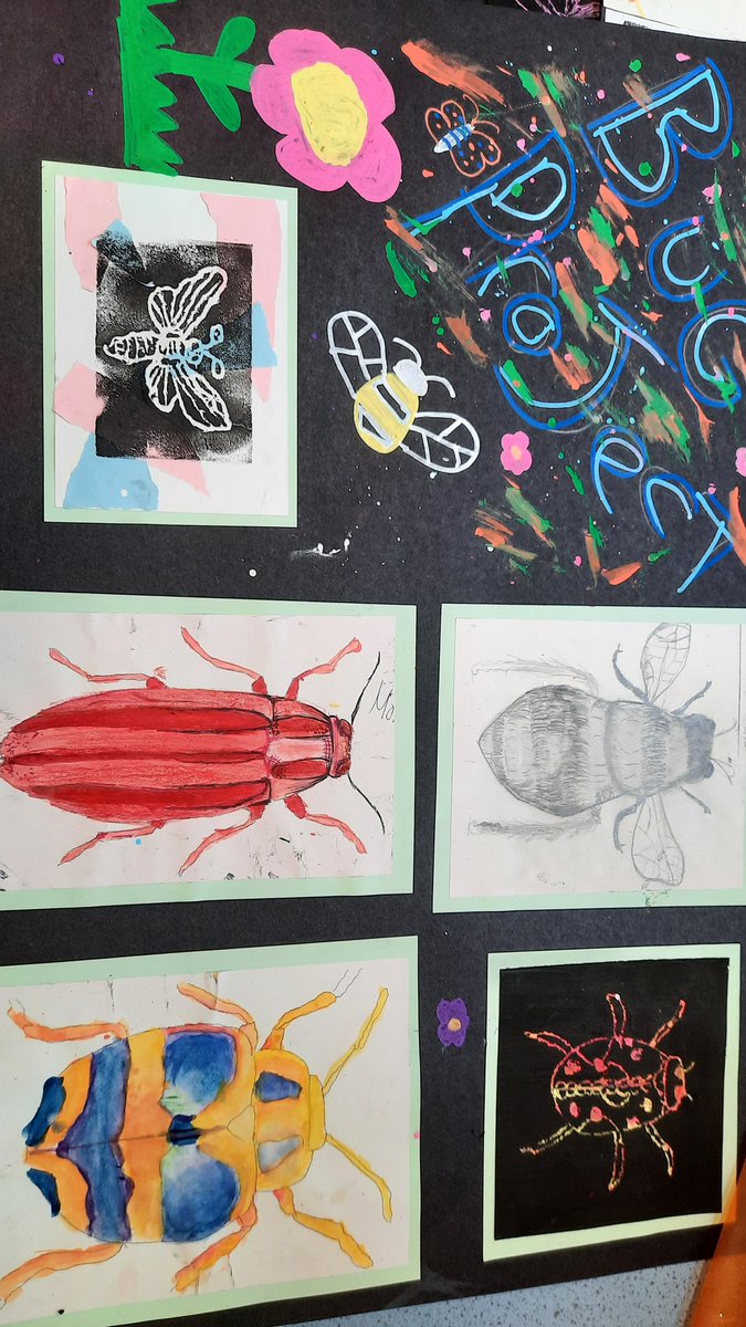 ArtGregson's tweet photo. More Bug Art from year 9. #officialnusa #Bugart https://t.co/2ZyXSvlYAn