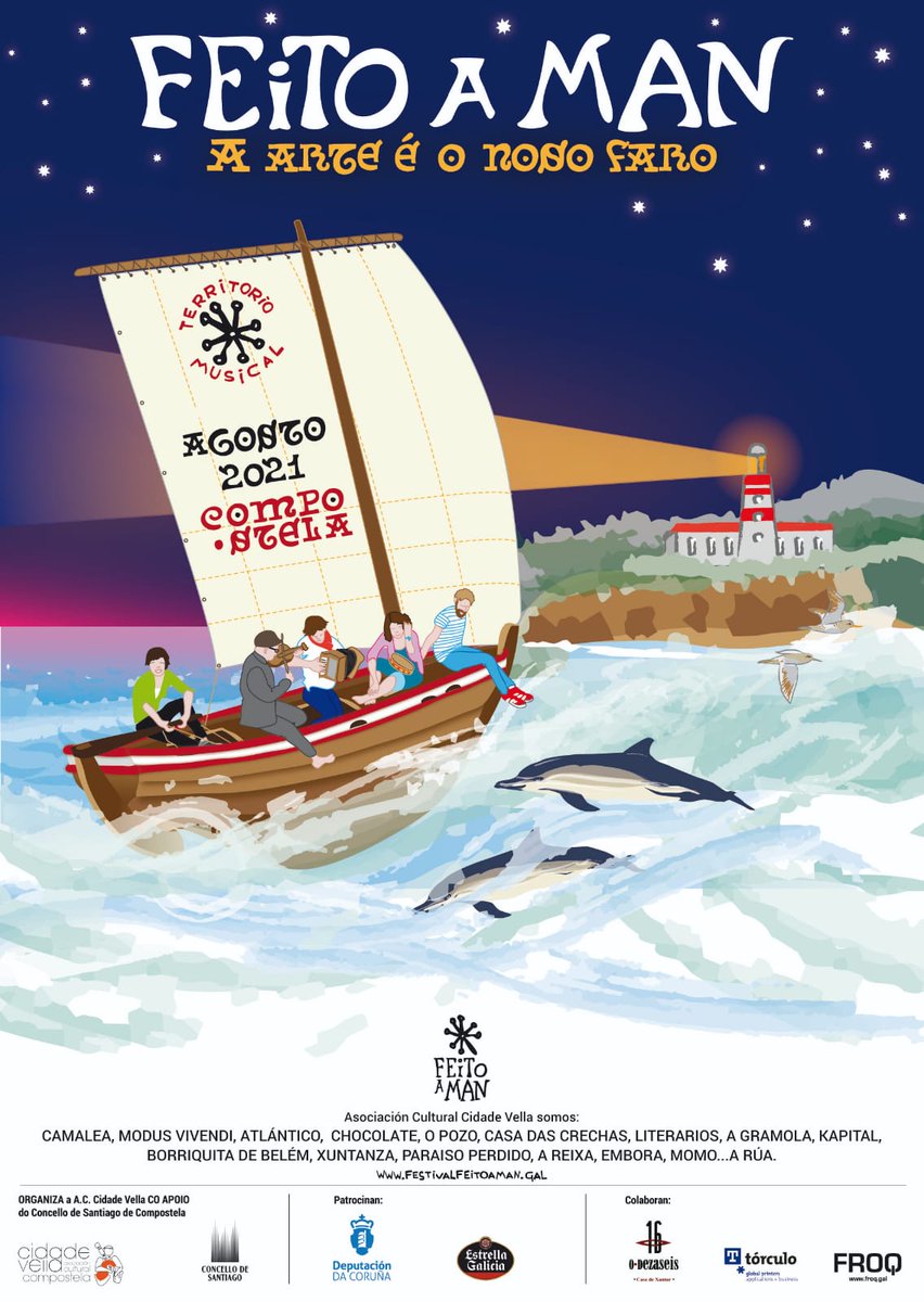 Aí vén inchadiña a vela branca do 𝐅𝐞𝐢𝐭𝐨 𝐚 𝐌𝐚𝐧 2021 🙌⛵️
Moi pronto, desvelaremos as datas maila programación!!! Non vos despistedes, que volvemos á carga cunha chea de actuacións ao vivo en locais da <a href="/cidade_vella/">A.C. Cidade Vella</a> de Compostela ▶️