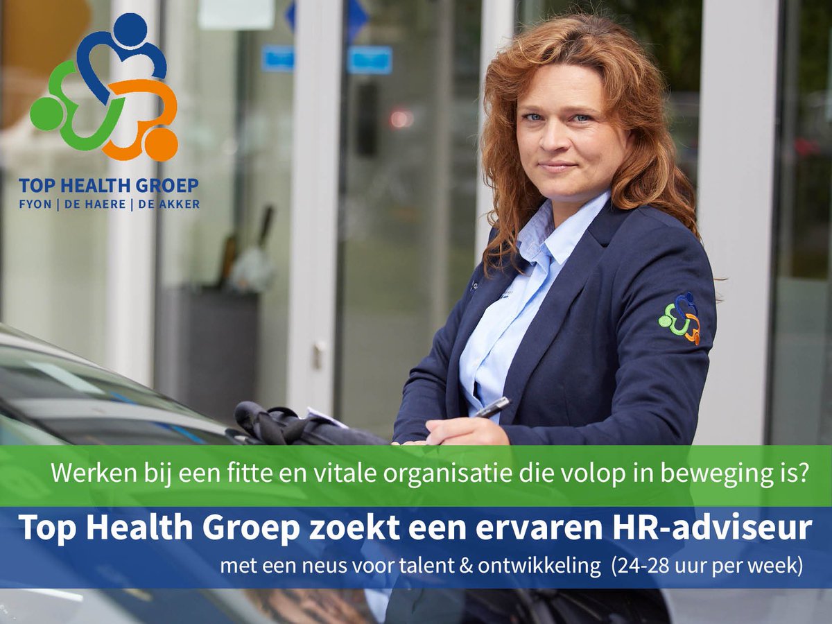 dehaere's tweet image. Werken bij een fitte en vitale organisatie die volop in beweging is? Top Health Groep zoekt een ervaren HR-adviseur met een neus voor talent en ontwikkeling. de-haere.nl/vacatures/vaca…