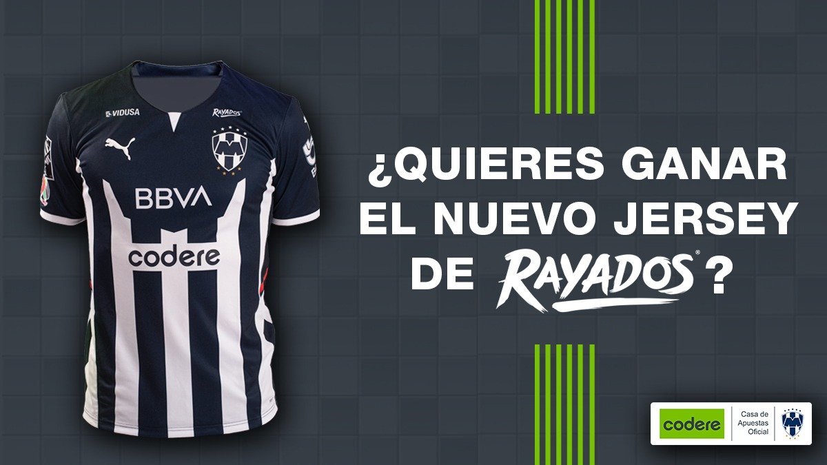 👕 Lo bueno se comparte y en la Casa de Apuestas Oficial de <a href="/Rayados/">Rayados</a> queremos que luzcas la nuevas playera. 🇫🇮 

✅Síguenos
🔄Da RT
🙅🏼‍♀️🙅🏼‍♂️ Etiqueta a tus amigos con el #CodereEsRayado

Podrás participar de forma ilimitada. Los 5 ganadores se sortearán al final de esta dinámica.