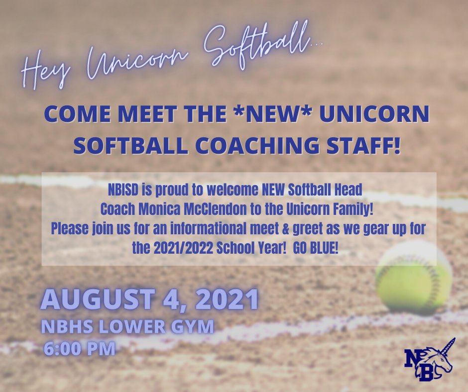 Mark your calendar Softball Family!!! Meet your new head Coach!!
