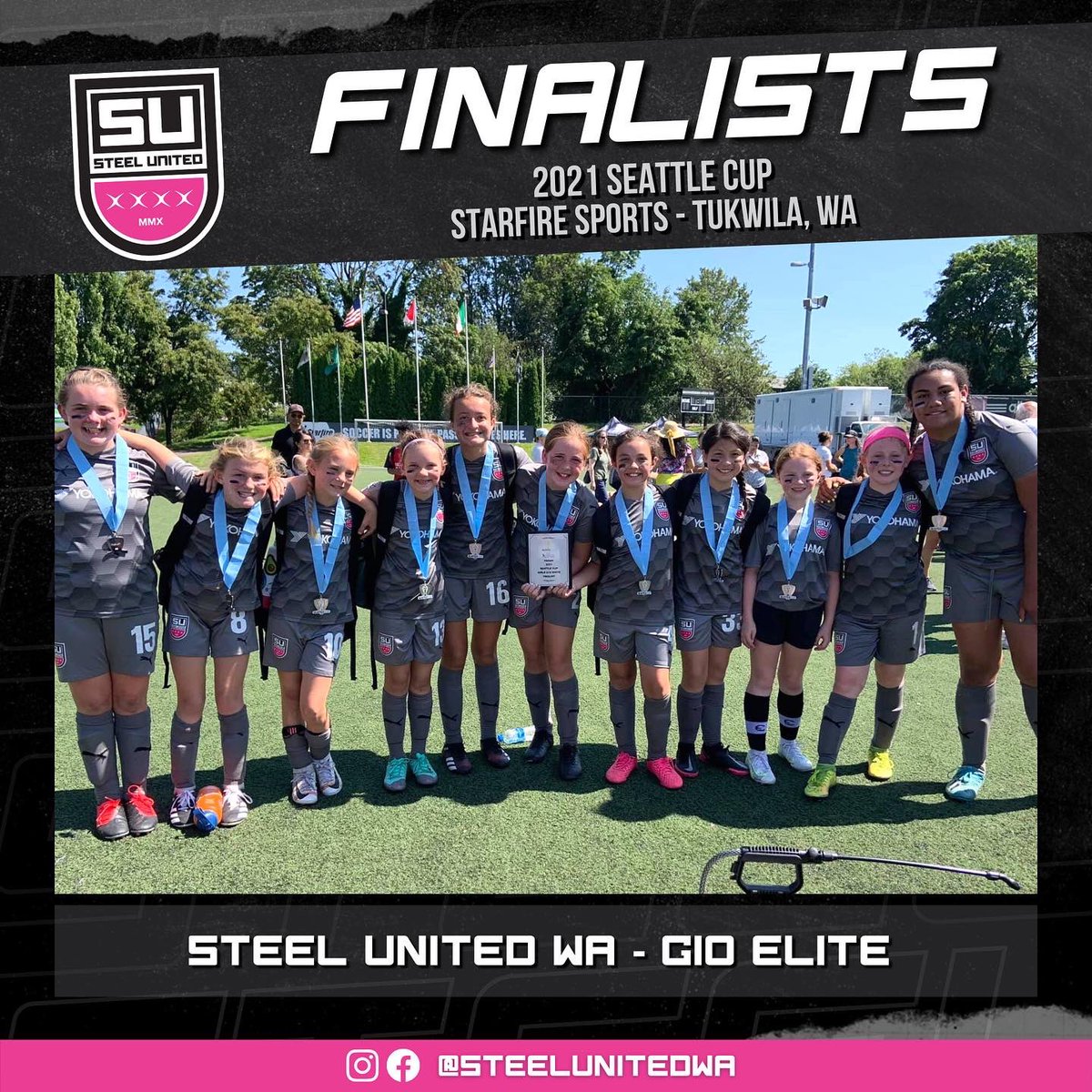<a href="/SteelUnitedWA/">Steel United WA</a> had a successful weekend at the 2021 Seattle Cup &amp; Kent Cornucopia Cup and finished it off with 2 Champions and 2 Finalists 👏 

B09 Elite won the match 1-0 🏆
B05 Elite won in PKs 🏆
G07 Elite lost in PKs 🥈
G10 Elite lost in PKs 🥈 
#steelunited