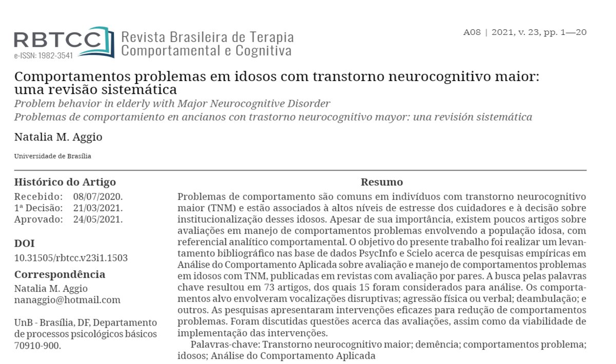 EcceInct's tweet photo. A pesquisadora do #inctecce Natalia Aggio, acaba de publicar uma revisão sobre avaliação e manejo de comportamentos problemas em idosos. O artigo foi publicado em português como uma forma de colaborar para a escassa produção sobre o tema em nossa língua.

https://t.co/CHLZE4vEiQ https://t.co/XgW2IWtZdz