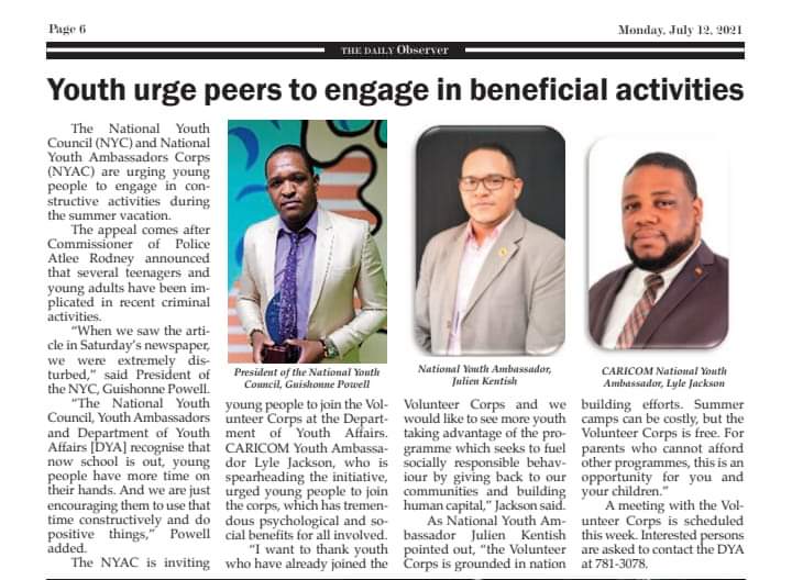 Opportunity for our nation's youth🇦🇬
#youthvolunteercorps #268 #future #generation