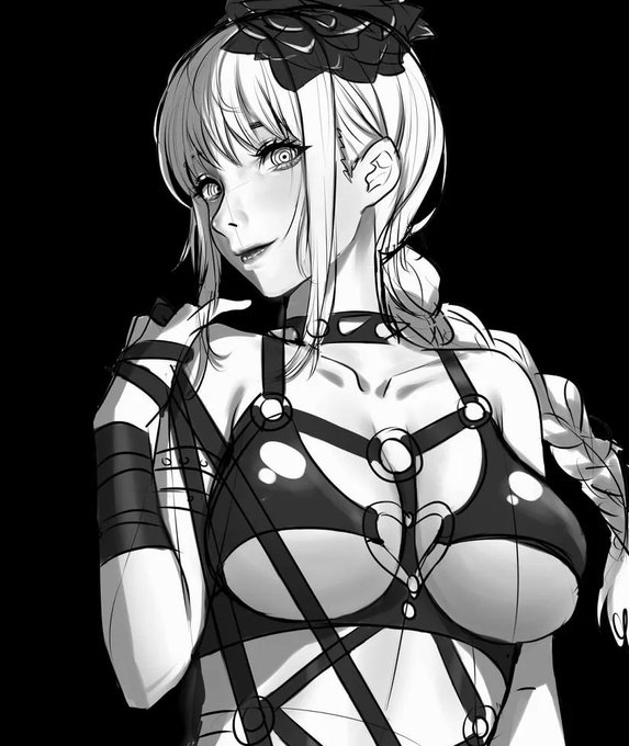 Sketch of my next fanart, featuring #Makima from Chainsaw man.

Wanted to draw her as a dominatrix, so I took the Do-S Kaijin from OPM.

Also, wanted to test a bit more realistic face for Makima. 