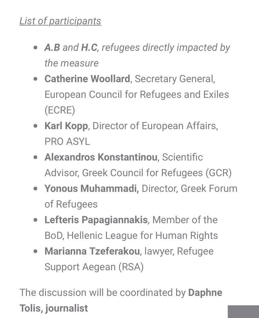 EULesvos's tweet photo. #Refugees excluded in #Greece: Designation of #Turkey as a “#safethirdcountry”
https://t.co/0QO8yIzRZJ
Live press conference 14/7 #YouTube:
https://t.co/6aElGuwSBY
#acebook https://t.co/yBqnMtyPfM
discussing developments & significance:
#rightsofrefugees
#ruleoflaw in #Greece https://t.co/CeYtBL8vBl