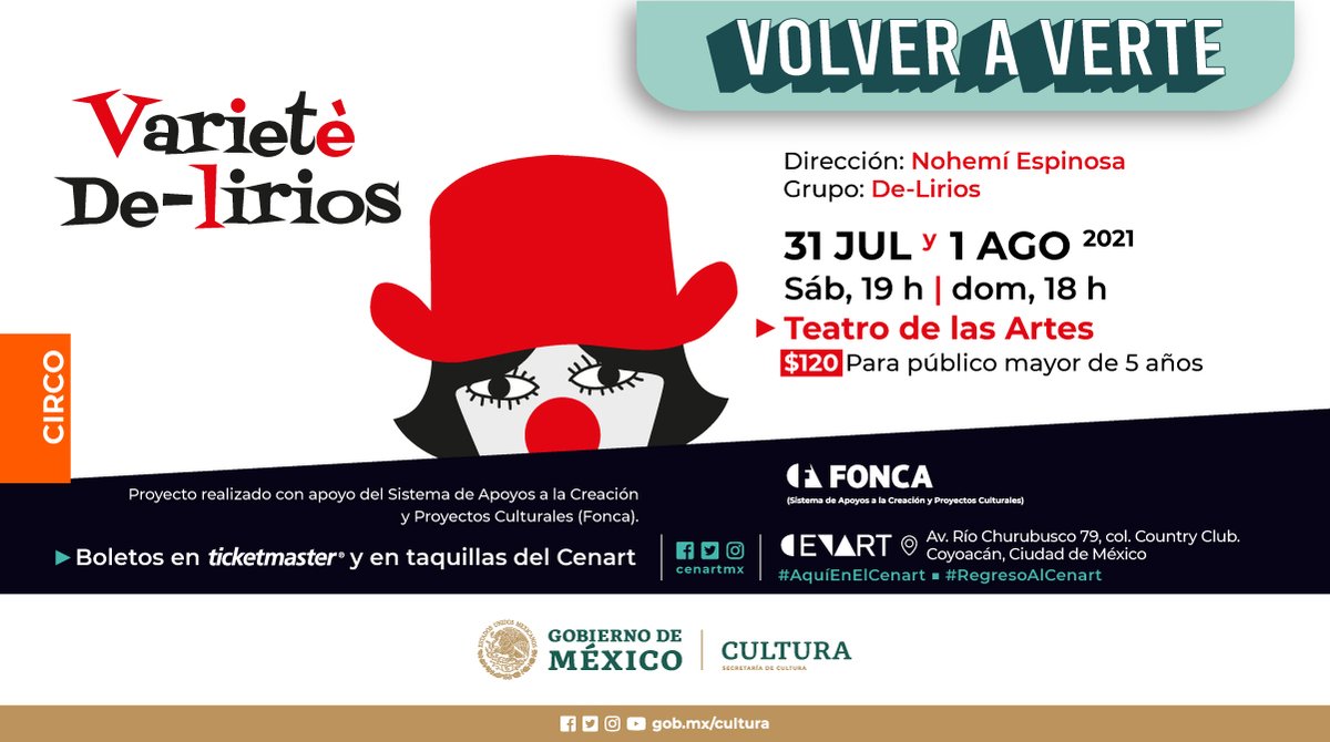 🌹Varieté De-lirios es un homenaje a aquellas mujeres que, adelantadas a su época, dedicaron su vida al humor y a los escenarios, en una sociedad que lo vedaba. Se trata de un recorrido de números humorísticos y musicales creados y representados por mujeres.

¡Les esperamos! 👇🏾