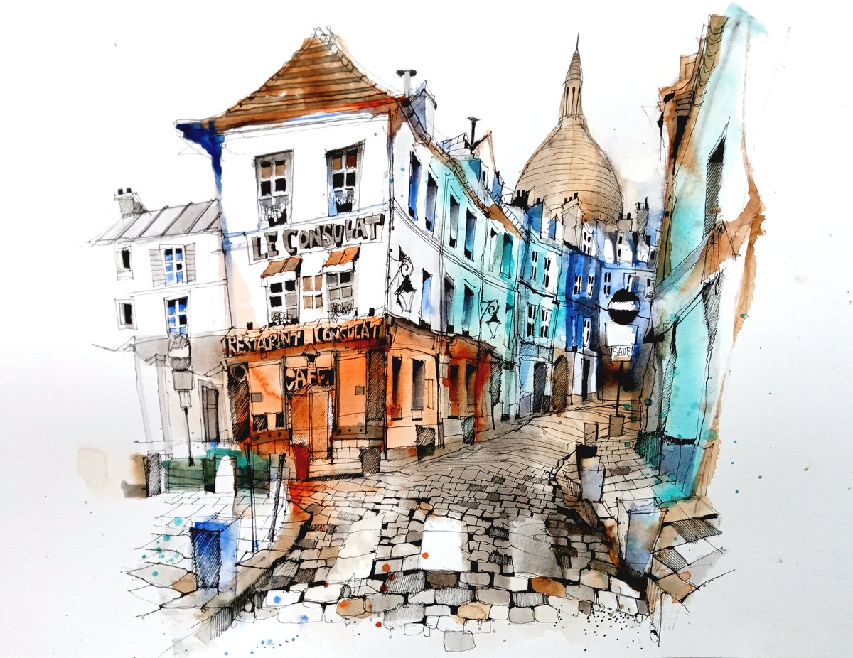 <a href="/IanFennelly/">Ian Fennelly</a> Paris sketches in watercolour and pen.