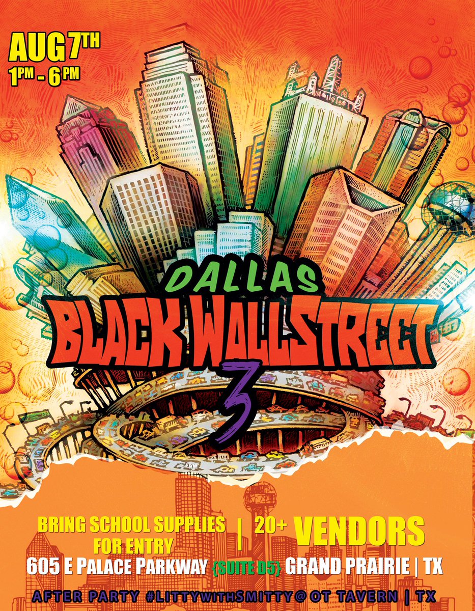 AaliyahGuwop's tweet photo. *taps mic* BIG BIG BLACK OWNED SHOPPING EXPERIENCE. 20+ black owned businesses (including the food & drink vendors)... come out and support! Shop black owned and if you can’t make it tell a friend to tell a friend. #BWD3 #BlackWallstreetDallas 🤩 https://t.co/ISaIchgRUY