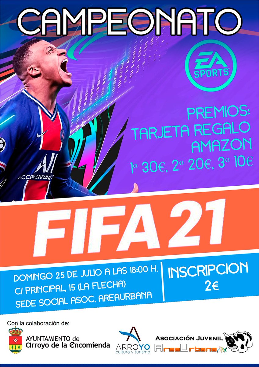 areaurbananet's tweet image. Tenemos nueva edición del campeonato de #FIFA21. Además estrenamos plataforma en las nuevas #XboxSeriesS, con interesantes premios para los finalistas. El próximo domingo 25 de Julio, en nuestra sede. +info en areaurbana.net @AytoArroyo 
@cpjv @Xbox_Spain
@EASPORTSEsp