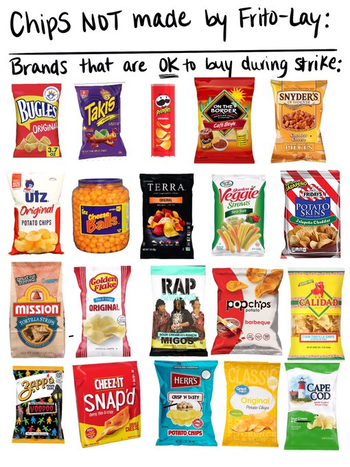 Frito Lay workers are striking. Here are some chip brands not produced by Frito Lay that are safe to